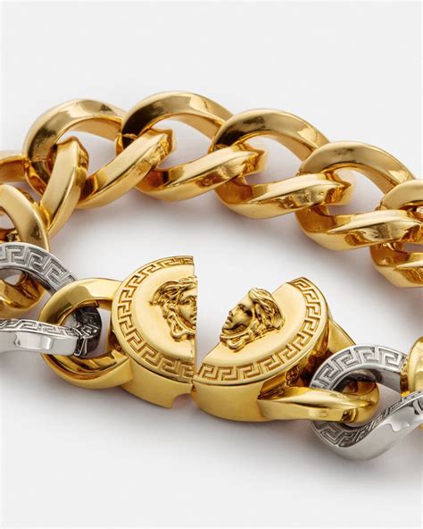 are versace bracelet real gold|versace medusa chain bracelet.